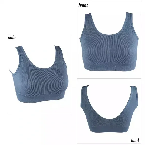 Deep V Back Sports Bra, Gathered Shockproof Running Bra, Seamless In one size - Picture 1 of 7